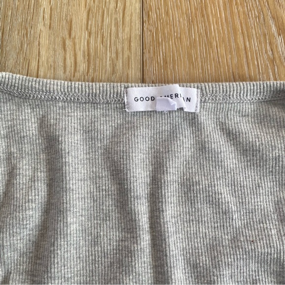 NWT Good American Micro Rib Tank Top Womens Size Small (1) Heather Grey - Picture 4 of 4